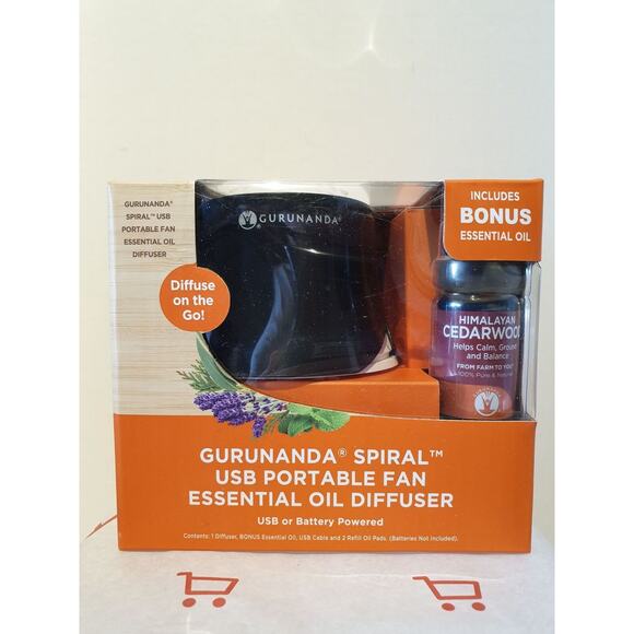Essential Oil USB Portable Fan Diffuser w/ Himalayan Cedarwood Oil by GuruNanda - Picture 1 of 2